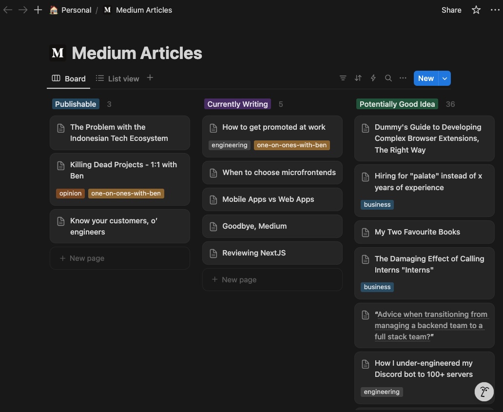 My notion screenshot